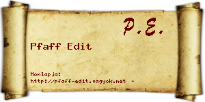 Pfaff Edit névjegykártya
